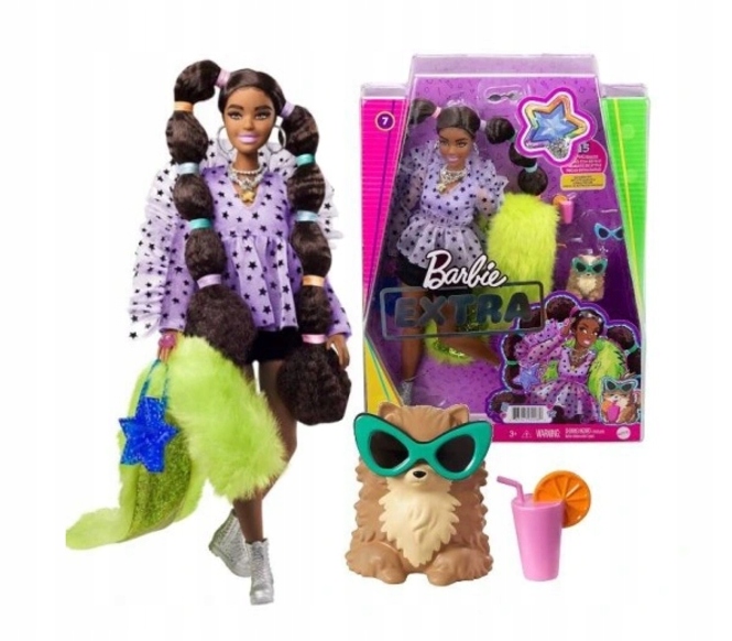 Barbie Extra Moda Lalka i Zwierzątko GXF10-Zdjęcie-0