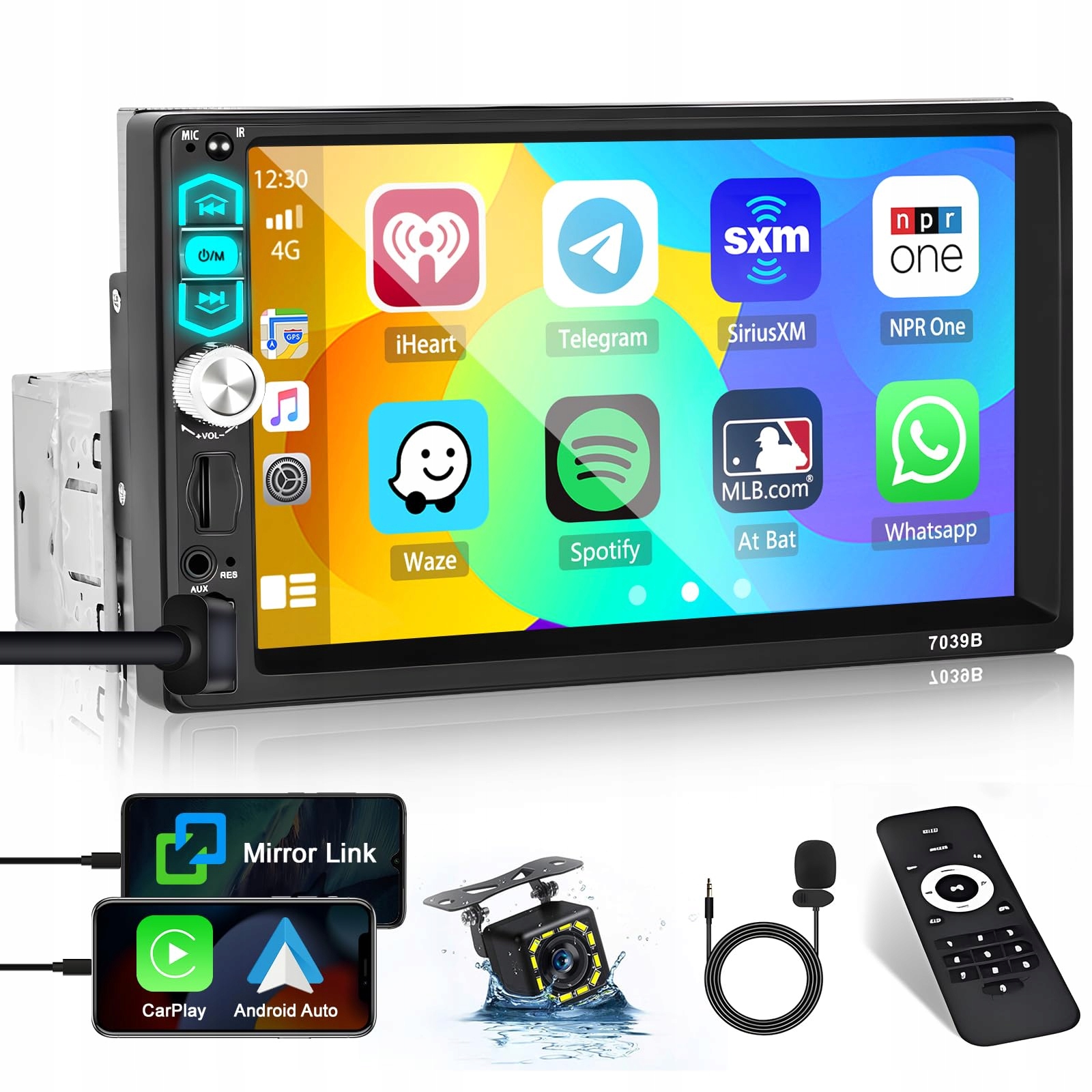 Radio samochodowe Hikity 1 Din 7 cali z Carplay i Android Auto