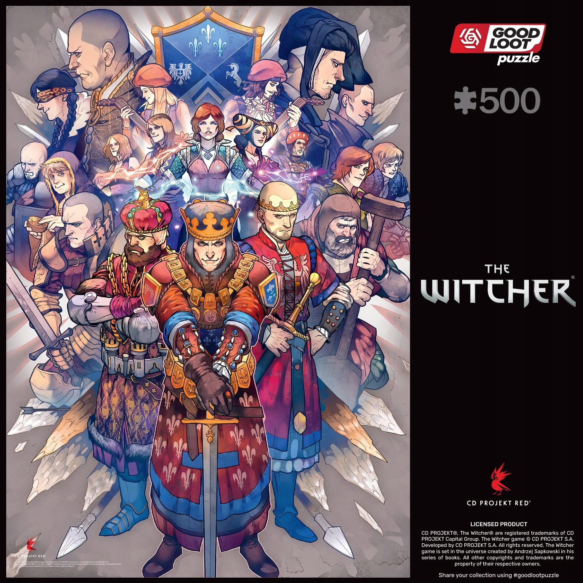 PUZZLE The Witcher Wiedźmin Northern Realms 500 elementów | GOOD LOOT Liczba elementów 500