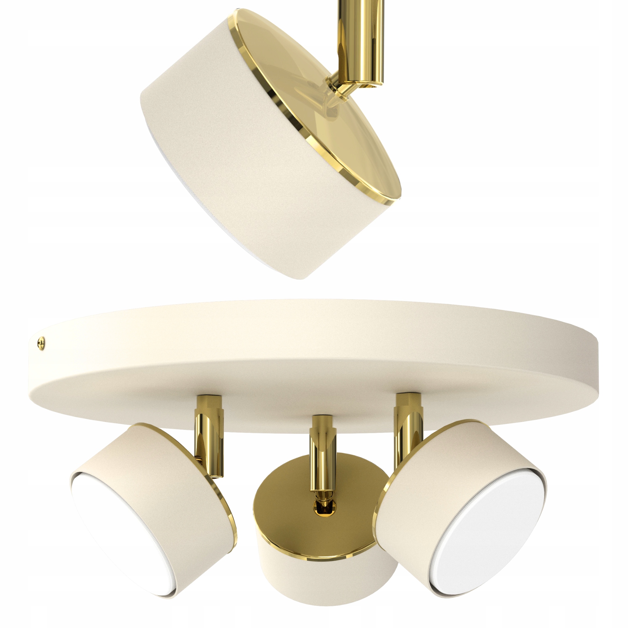 Plafon Sufitowy Reflektor Ecru Beż GX53 Polska Lampa Nowoczesna 3-PKT Koło
