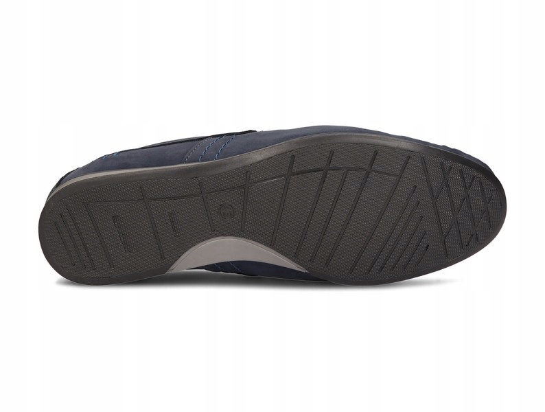 Mokasyny Buty Męskie Wsuwane Casual Skóra Naturalna Nubukowa 876 Granat 43 Odcień granatowy