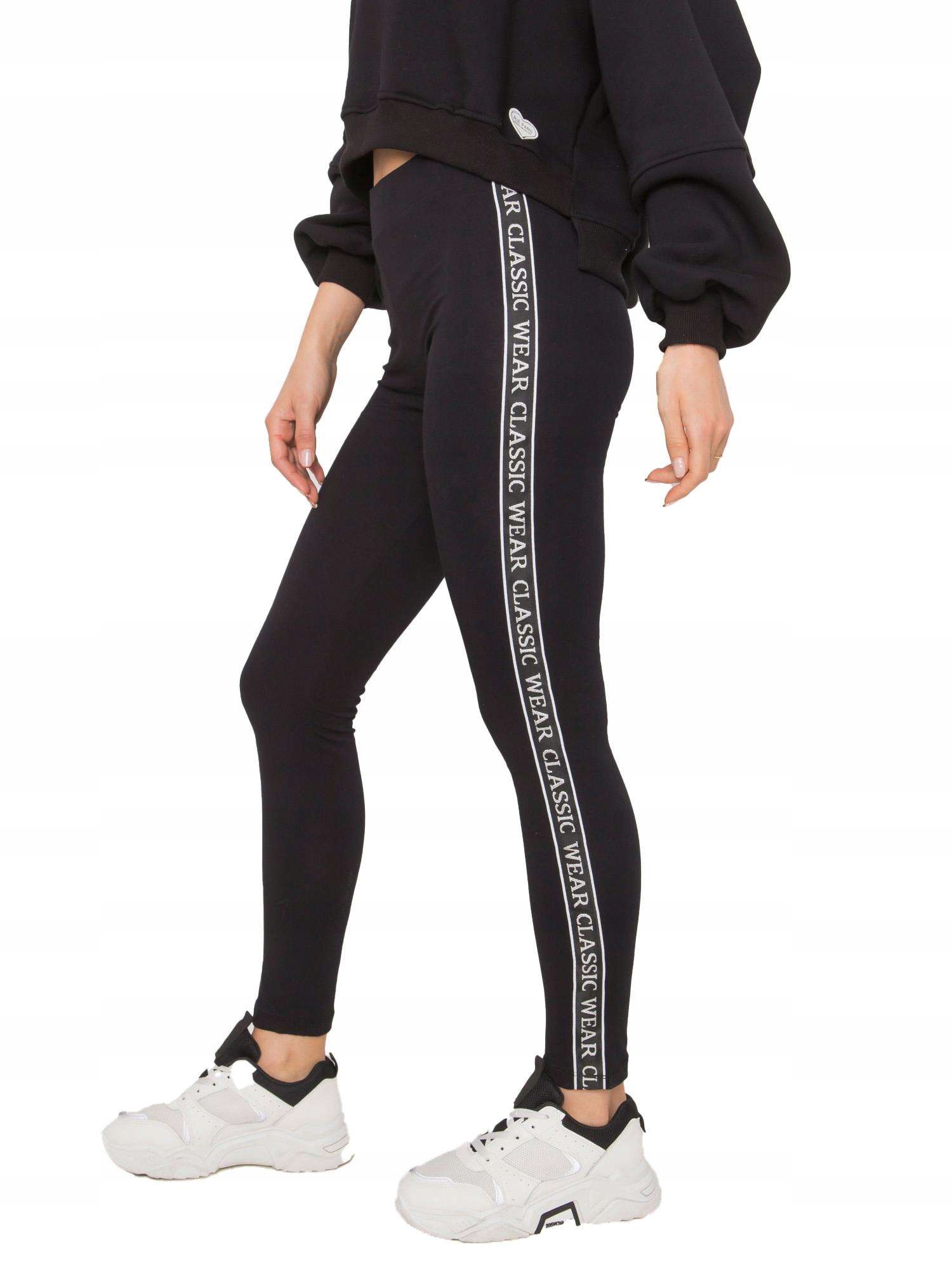 

Damskie Legginsy bawełniane z lampasami - S