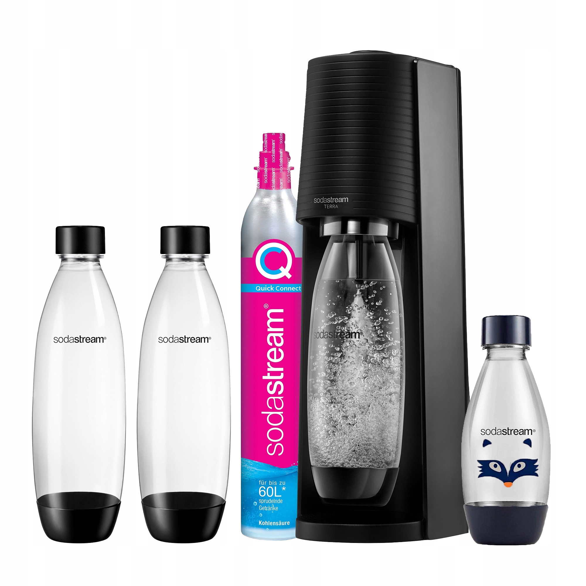 Sodastream Terra Saturátor Bombička 3 Fľaše 2x 1L 0,5l Lh