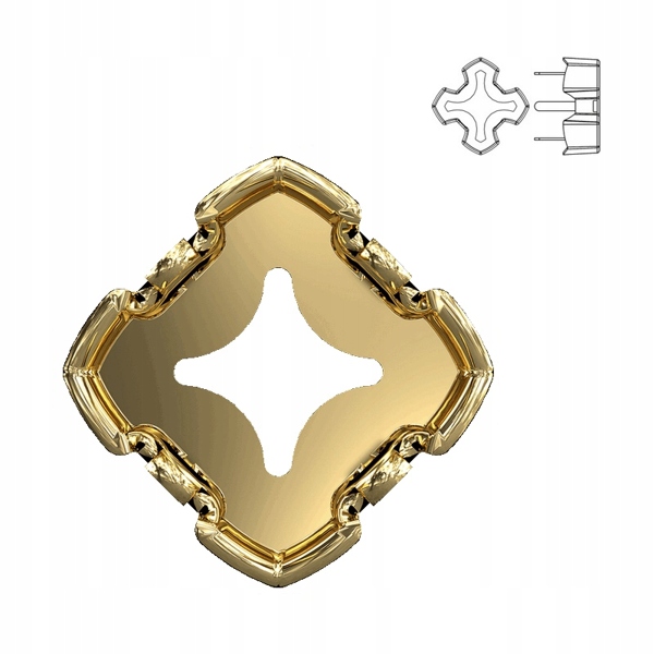 4784/S MM 8 Swarovski Greek Cross Brass