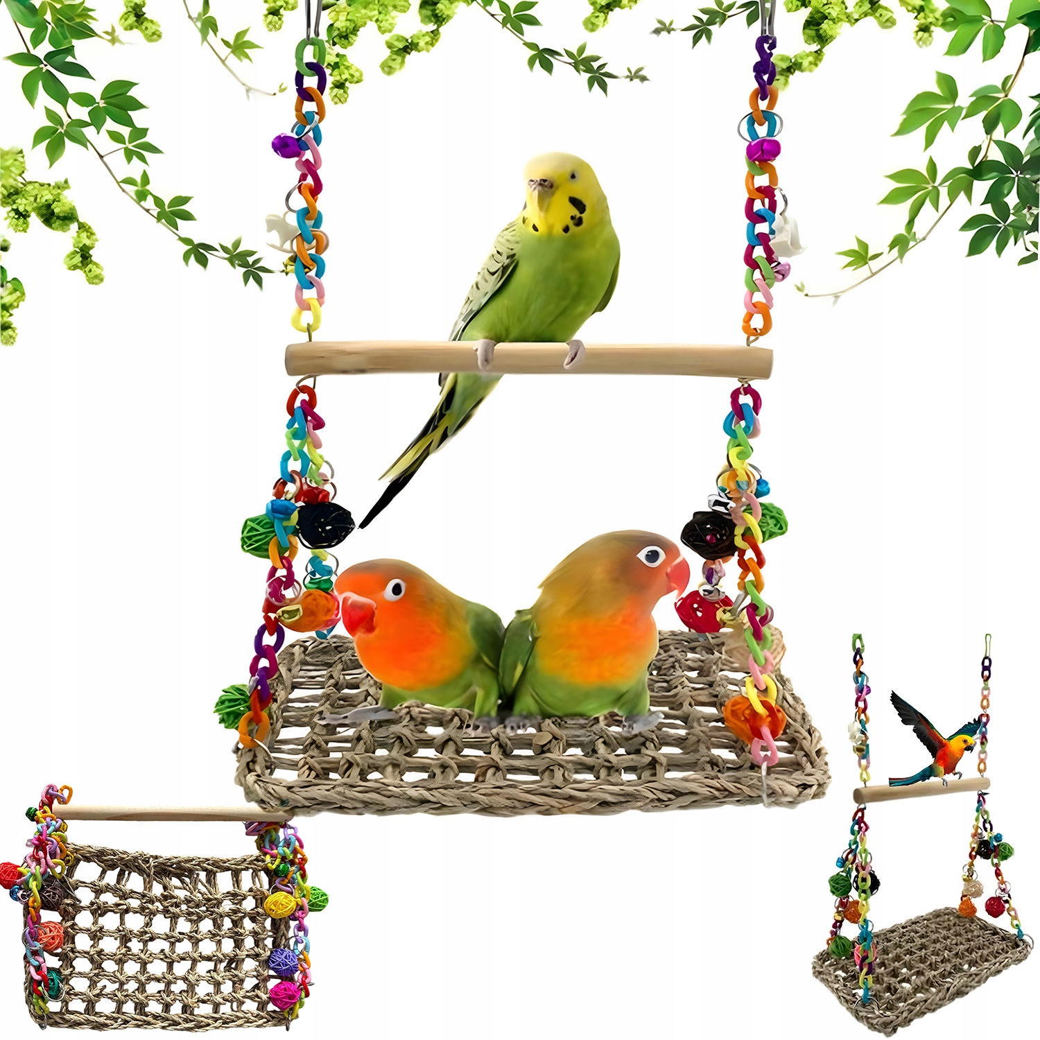 Levně Hračky Pro Papoušky Ptáků Dřevěná Tréninková Platforma Posiluje Svaly