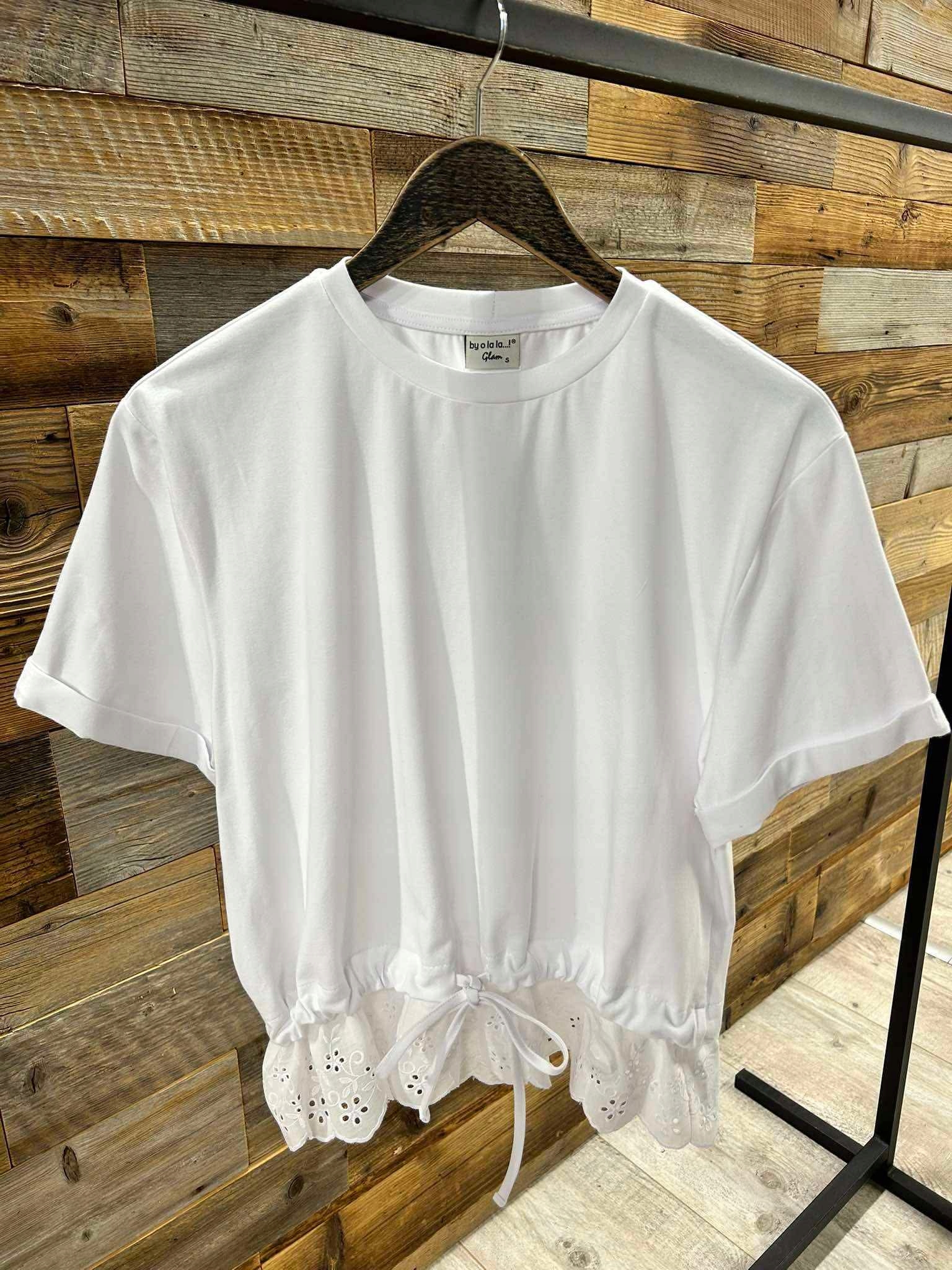 By O La La! Stahovatelná Halenka S Anglickou Výšivkou, Bílá, Velikost 38