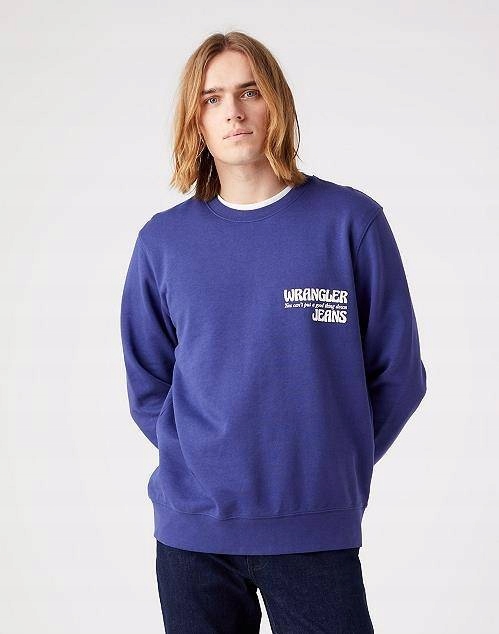 Pánská mikina Wrangler Slogan Crew Blue Ribbon W667ILB51 4XL