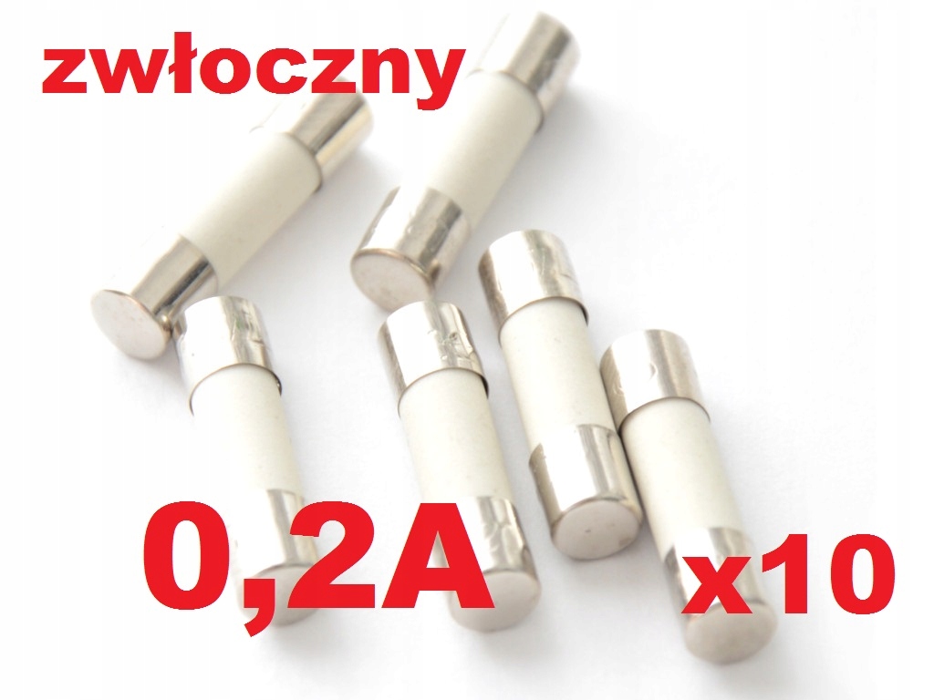 

0.2A bezpieczni zwłoczny ceramicz. 5x20mm 10szt