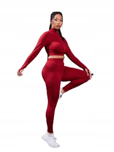 Shein Plus Size Komplet Sportowy Czerwony 44 Łła