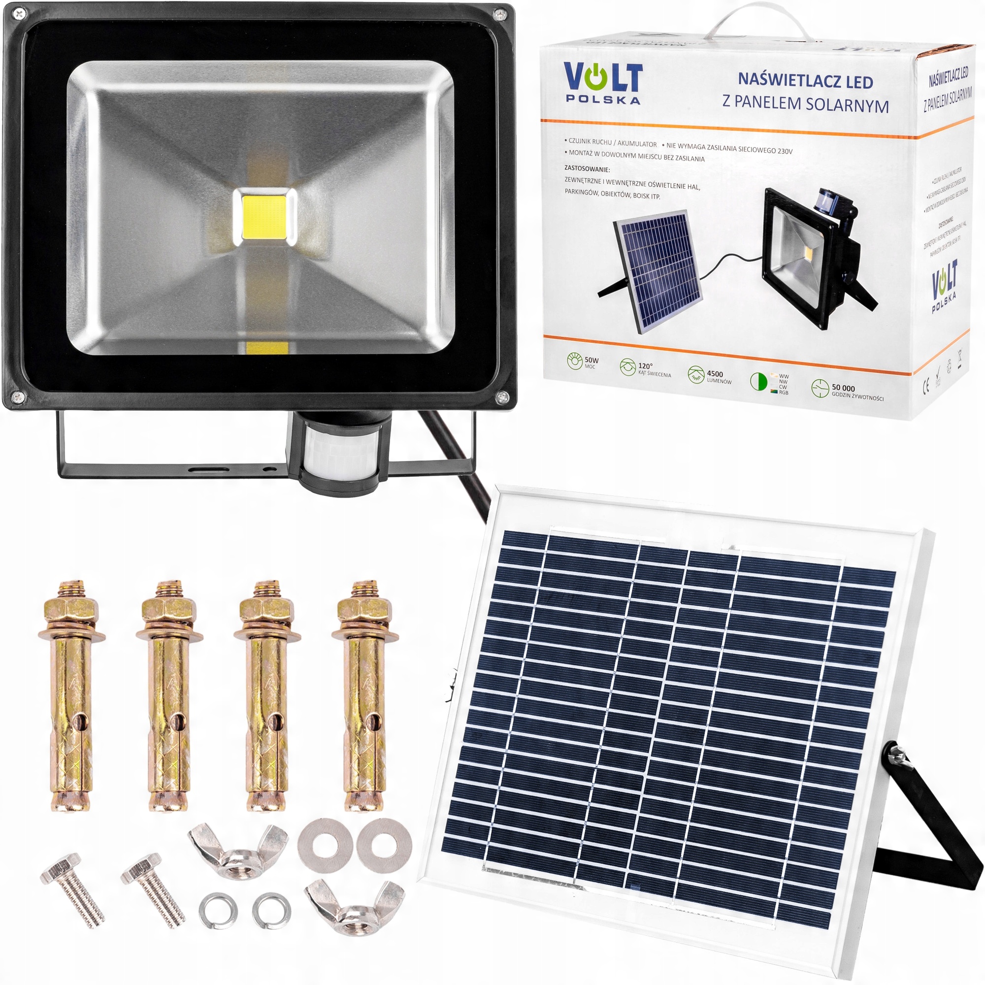 

Lampa Solarna Panel Naświetlacz Led Halogen 50W