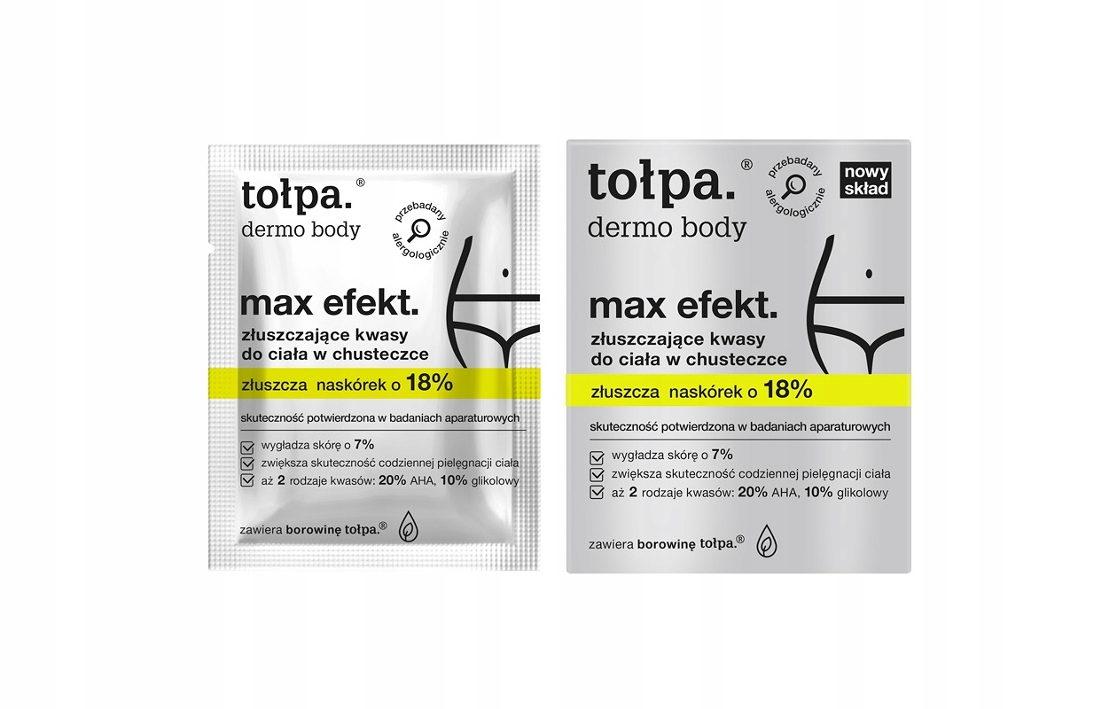 

Tołpa Max Efekt 8szt chusteczki złuszczające ciało