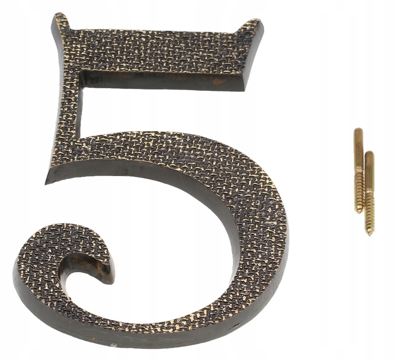 

Cyfry Cyfra Mosiężna Patyna Retro Numer Na Dom 5