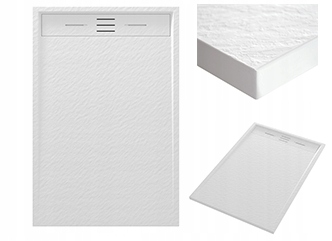 Bílá Obdélníková Sprchová Vanička 120 x 80 CM Kompozit Viva