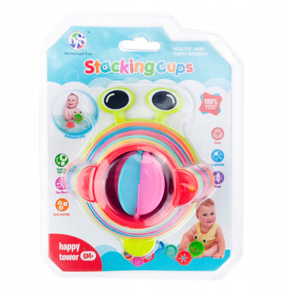 PIRAMIDA KUBECZKI ZABAWKA UKŁADANKA WIEŻA PIRAMIDKA OWADY DO PIASKU WODY Stan opakowania oryginalne