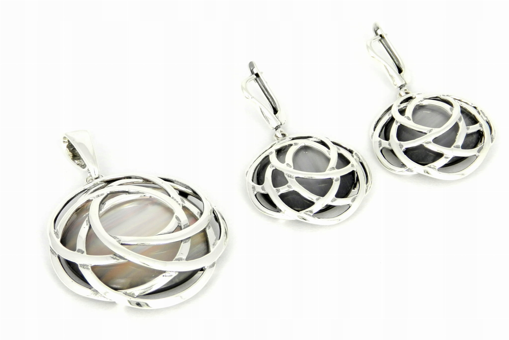 Komplet s šedou kobaltovou hmotou stříbro