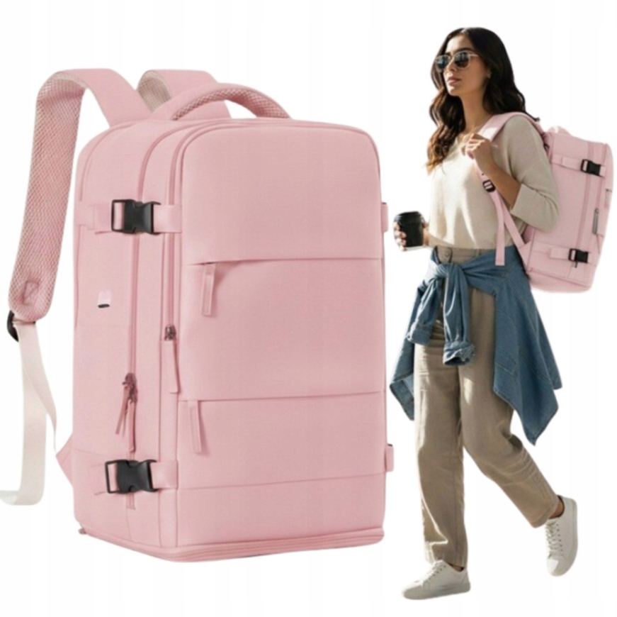 Plecak Do Samolotu 40x20x25 wizzair ryanair bagaż podręczny kabinowy różowy