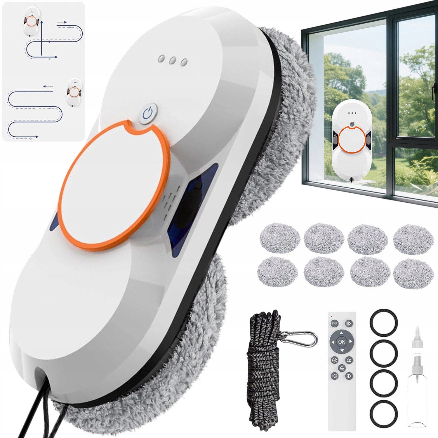Robot Na Mytí Oken Zrcadel Automatický Čistič 3 Režimy Čištění