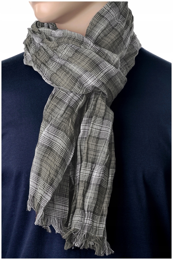 BAWEŁNA 100% Bawełniany Szalik Duży Męski GREG bw4 Model Large Size