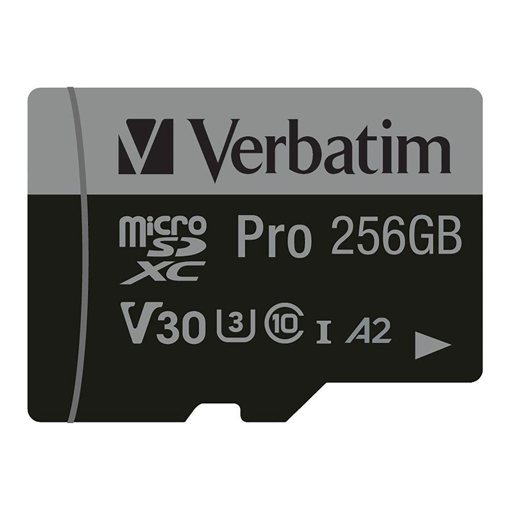 Karta pamięci Micro SDXC Verbatim Pro U3 256GB (100/90 MB/s) Class 10 U3 V3