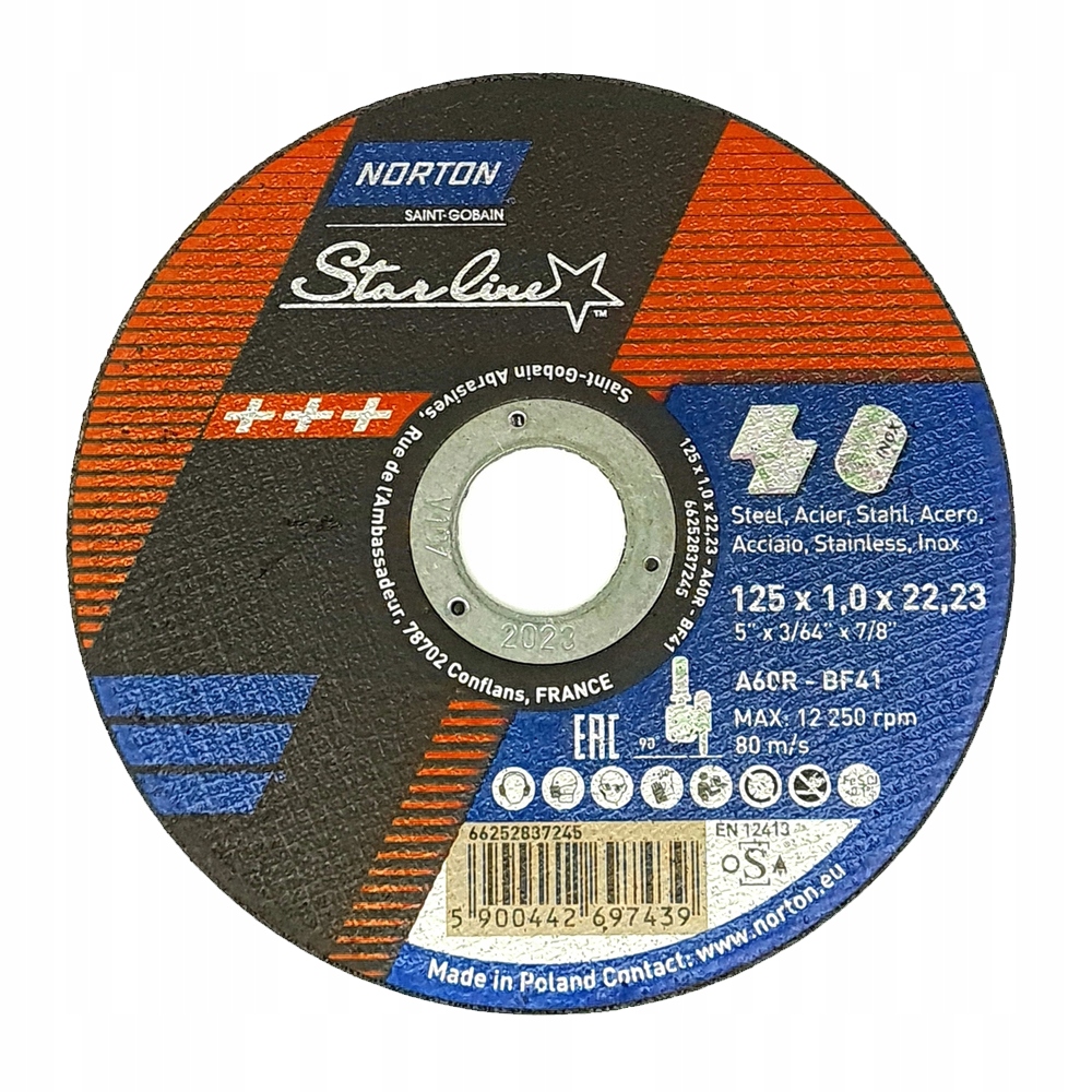 

Norton Starline Tarcza do cięcia Metal/inox 125mm
