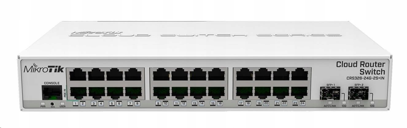 MikroTik Cloud Router Switch CRS326-24G-2S+IN, 800MHz Cpu, 512MB Ram, …