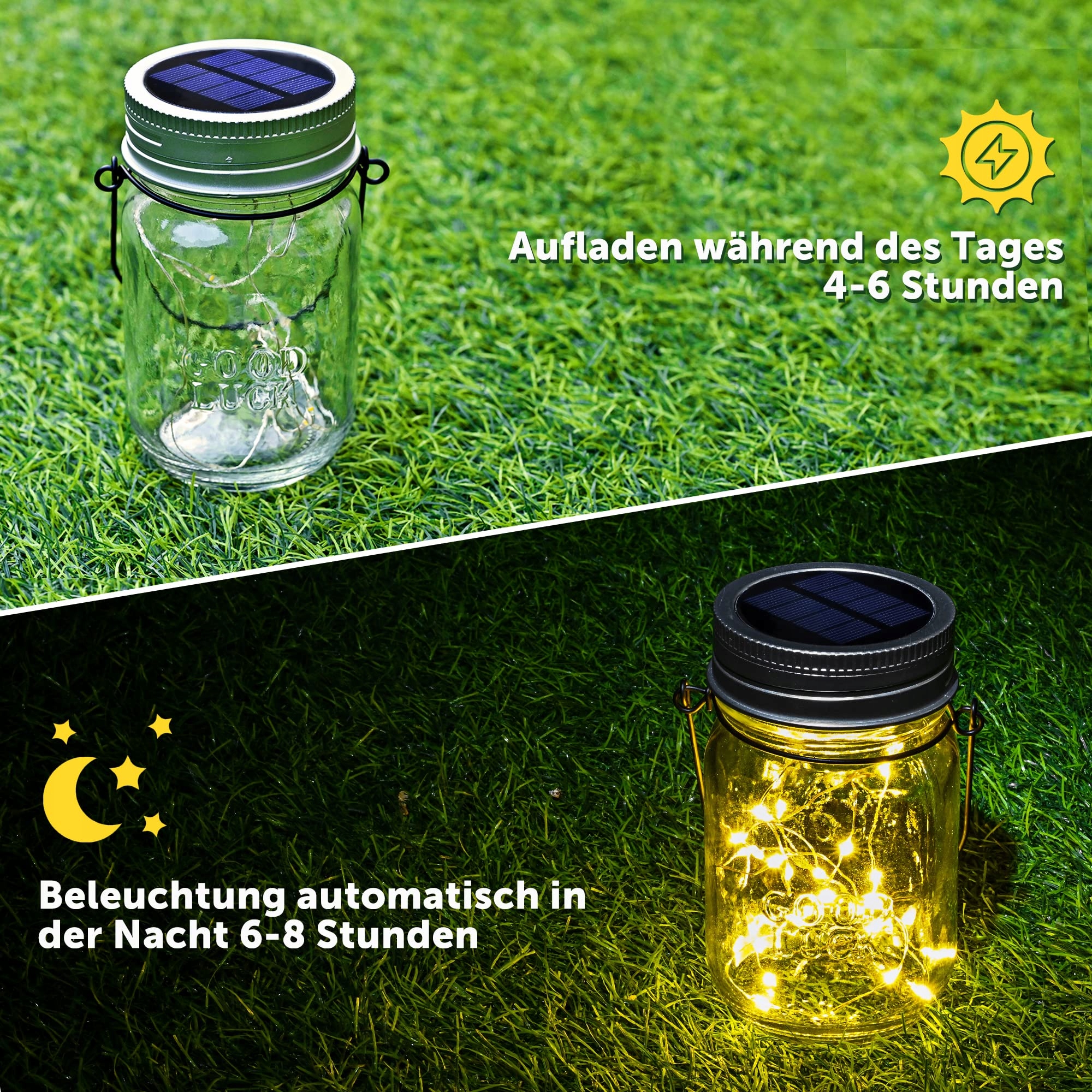 SOLPEX Solarlampy Zewnętrzne 6 Sztuk 180 LED IP44 Ogród Taras Balkon — miniatura 4