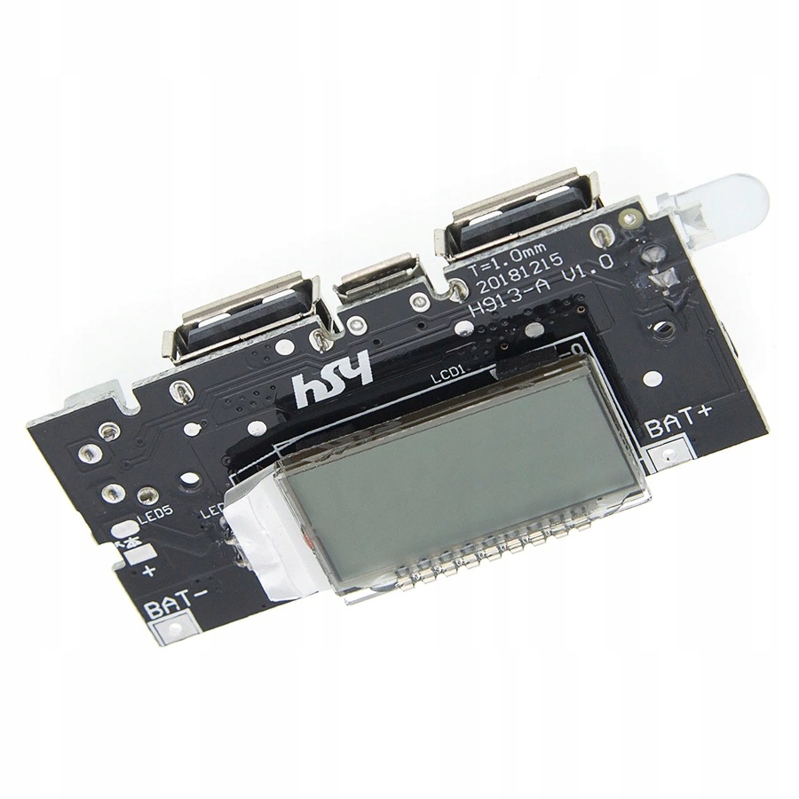 POWER BANK MODUŁ z LCD - 2X USB (5V 2.1A i 1A) Marka inna