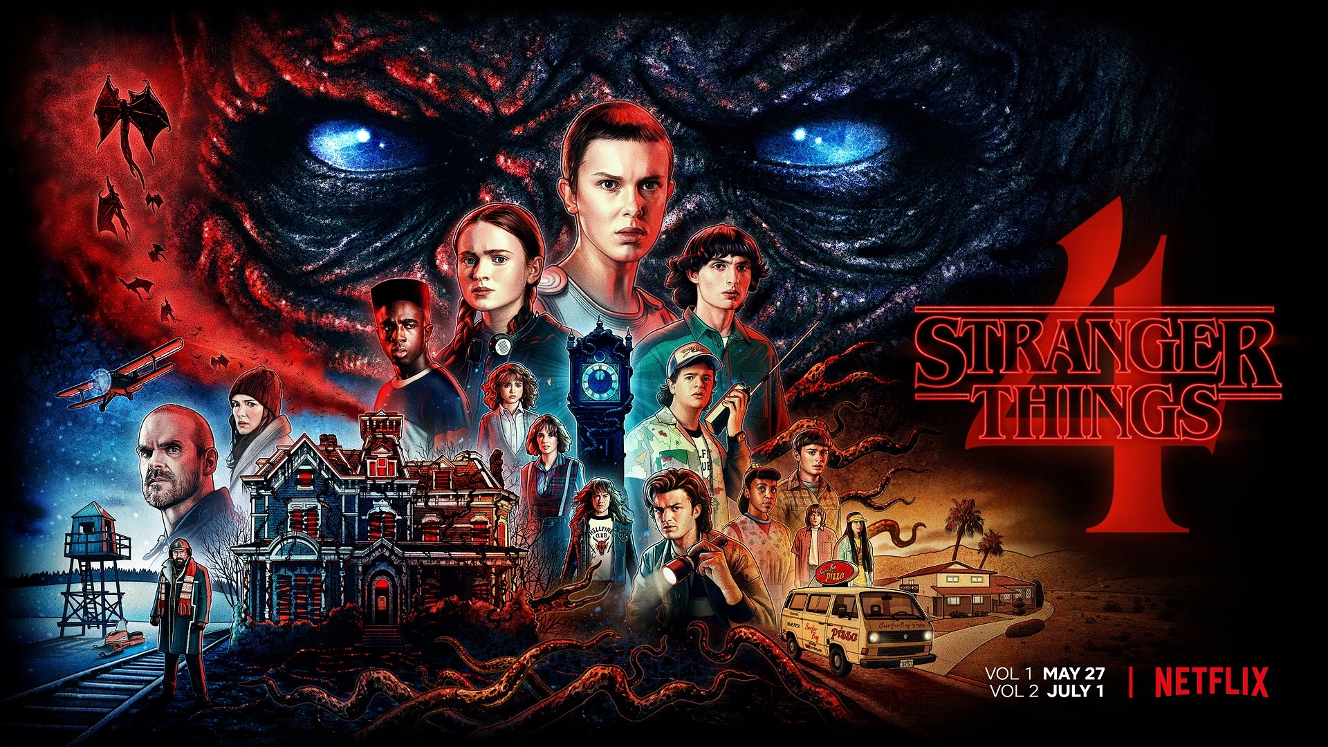Oryginalny plakat Stranger Things 4 90x60 cm Obraz