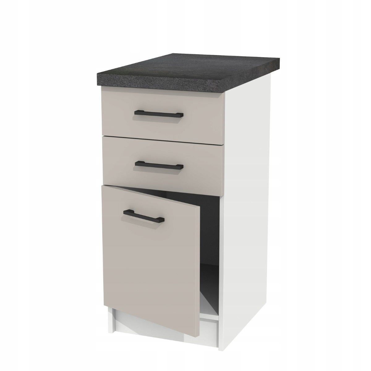 Spodní kuchyňská skříňka 40 cm s zásuvkami Kašmír a deskou District Dark