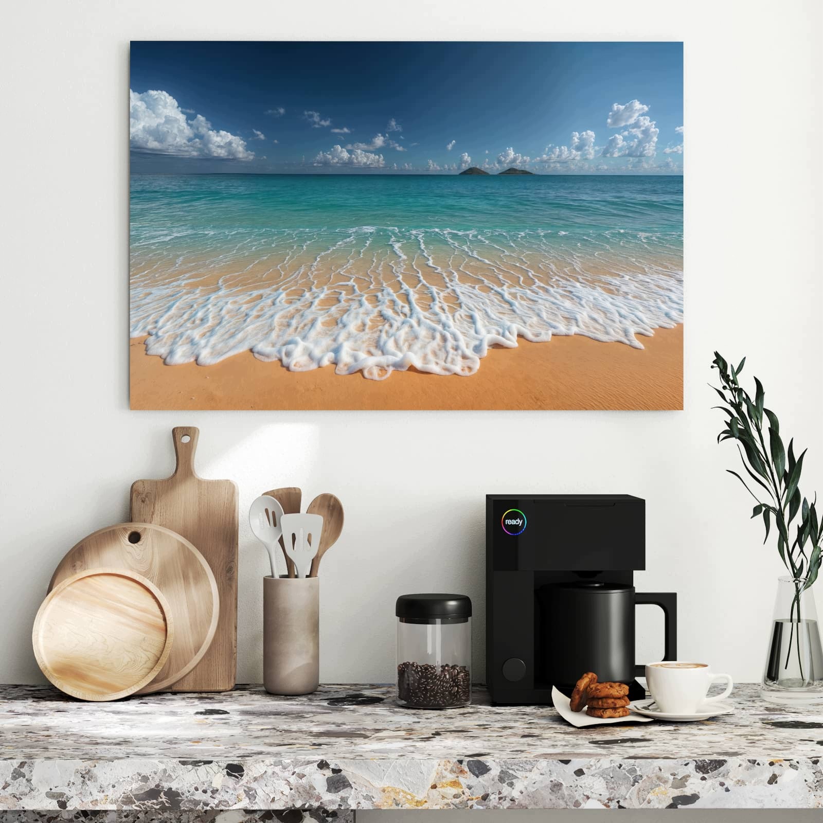 Magnetická tabule Vlny Písečná pláž 90 × 60 cm