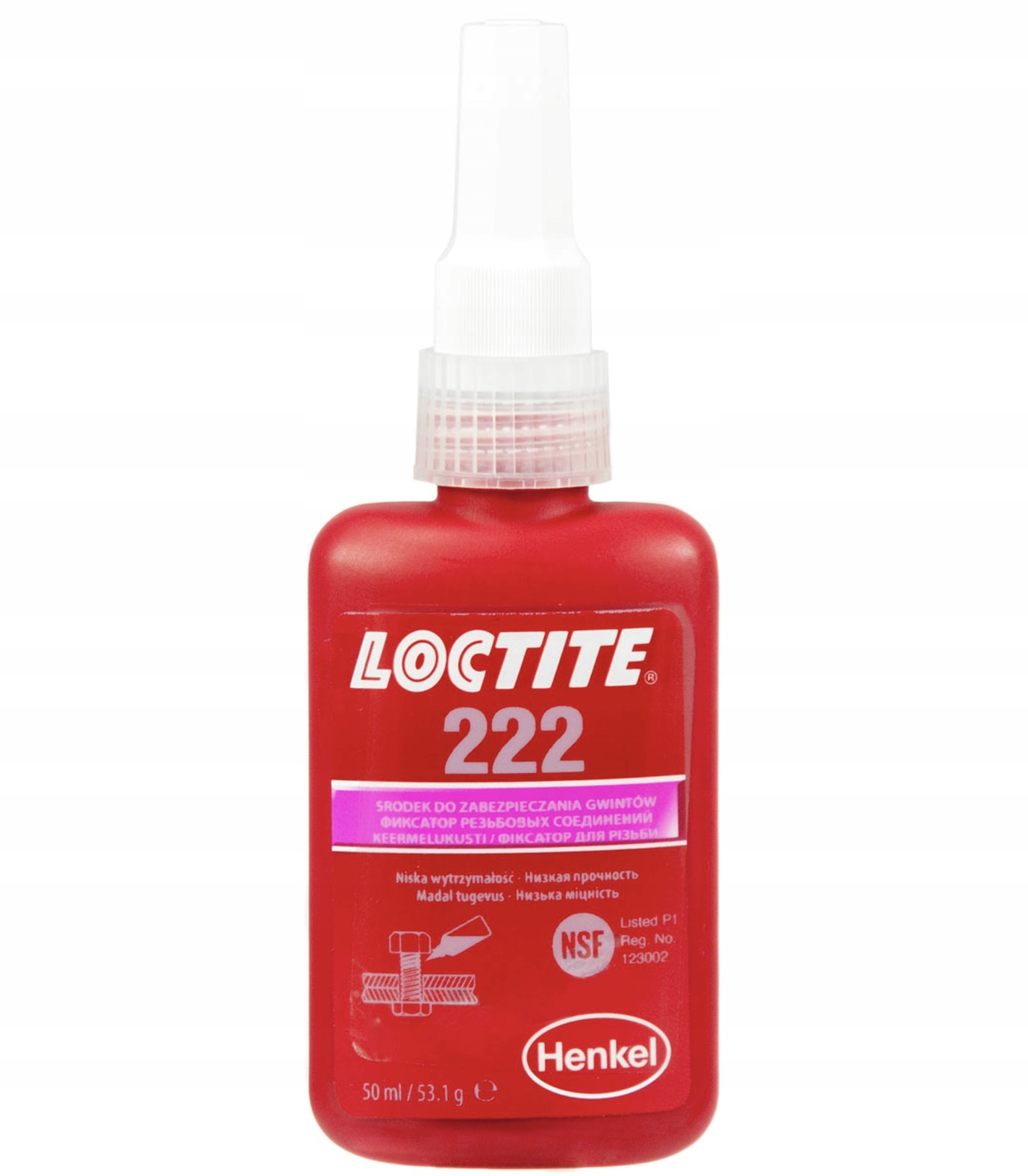 Zabezpečenie a utesnenie závitov Loctite Loc 222 50ML