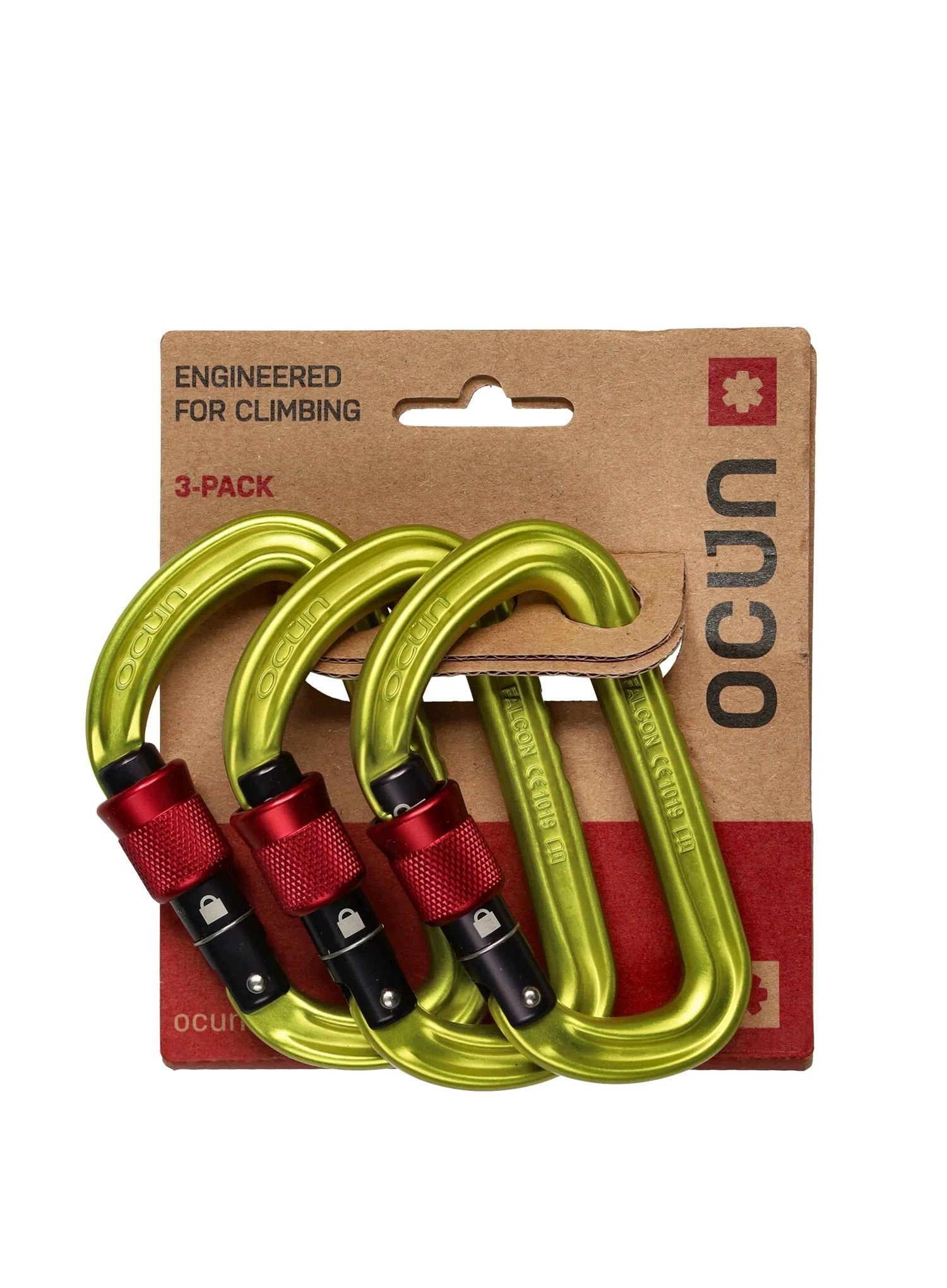 Karabiny Ocun Falcon Screw 3 ks zelená