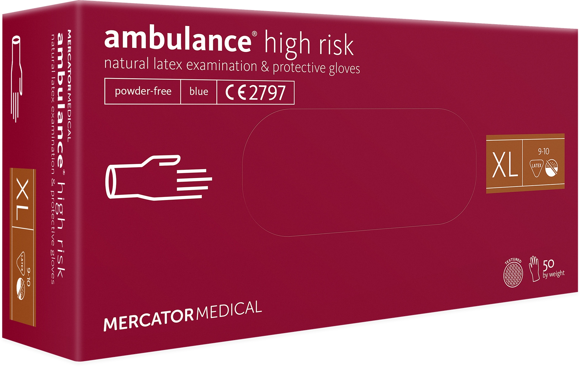 

Rękawice lateksowe Mercator Ambulance High risk XL
