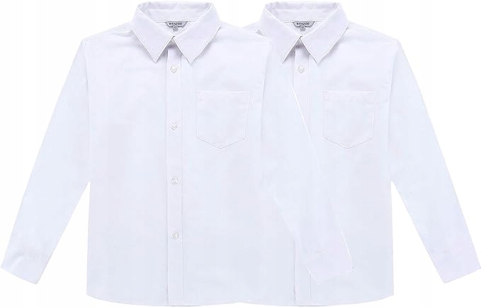 ZESTAW 2x KOSZULA CHŁOPIĘCA BIAŁA DŁUGI RĘKAW – 2 pak ROZMIAR 140