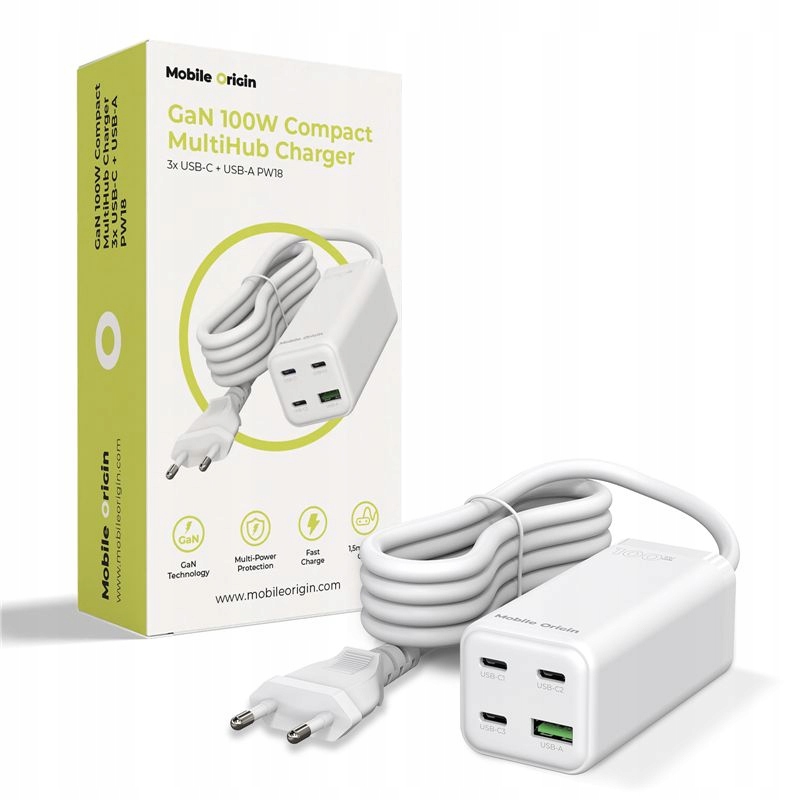 Mobile Origin 100W Nabíječka Multihub S 3X Usb-c Pro Rychlé Nabíjení