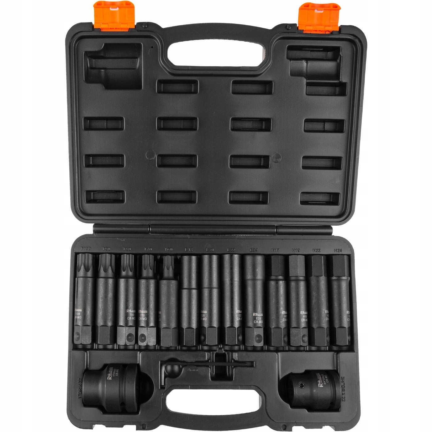 ZESTAW NASADEK UDAWYCH TORX IMBUS HEX 3/4 1" SOLIDNE 16 ELEMENTÓW W WALIZCE Marka RICHMANN