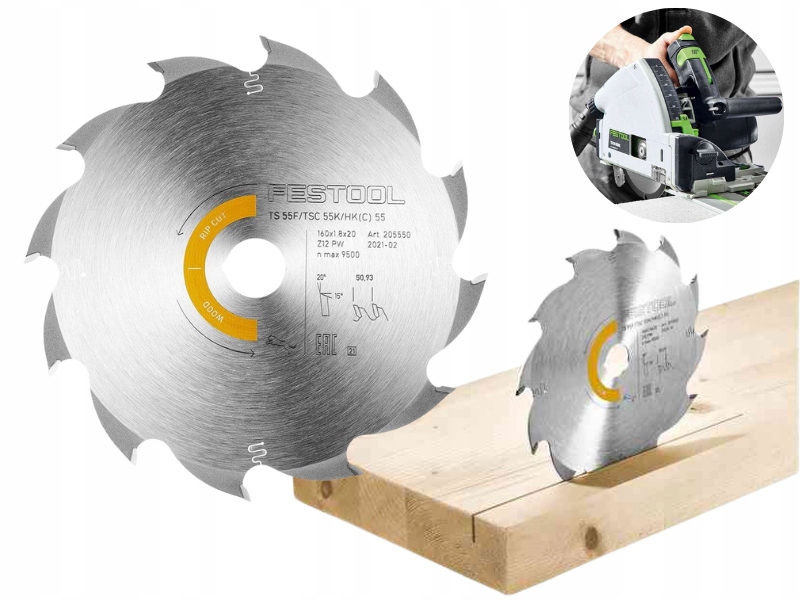 Festool Piła Tarczowa Wood 160x1,8x20 PW12 205550