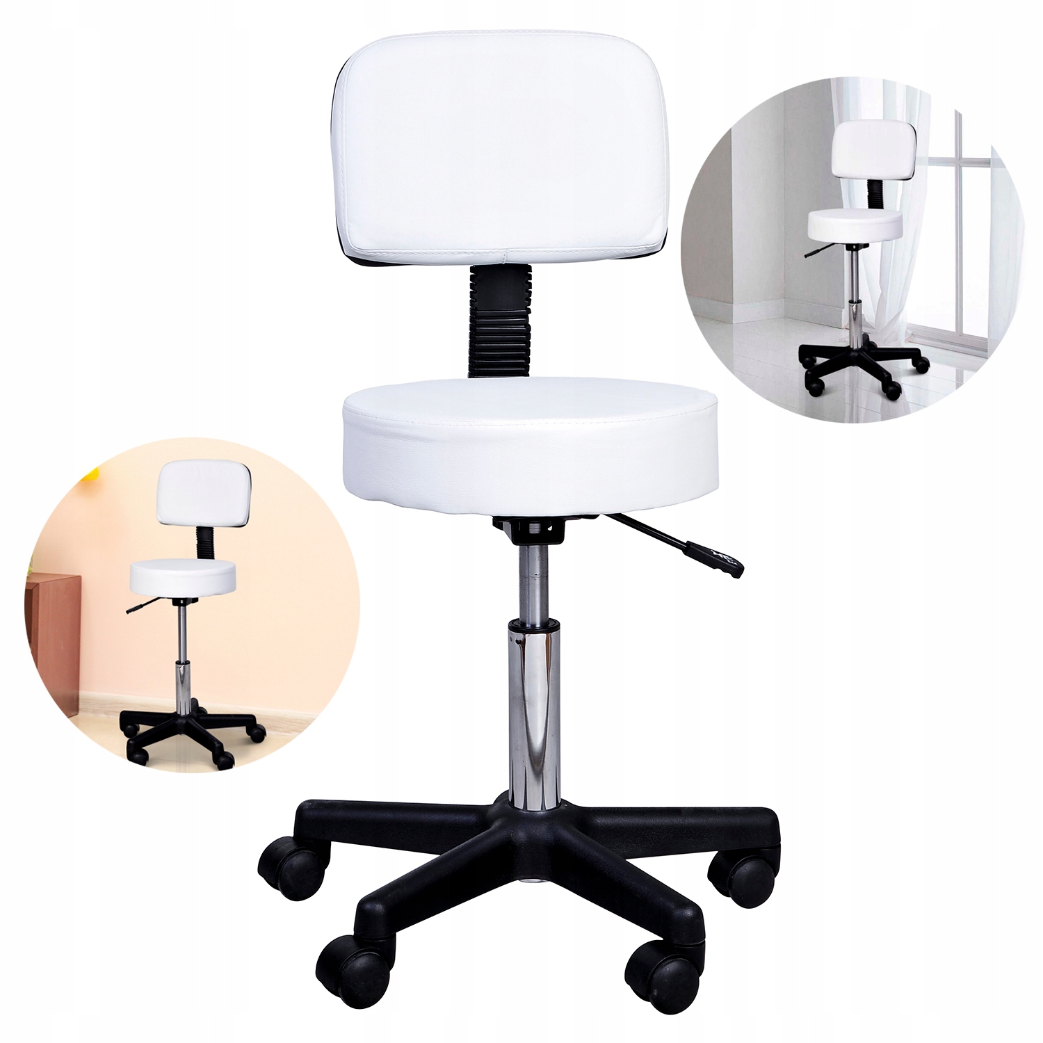 Křeslo Hoker Kosmetický stolek Nastavitelný Bílý