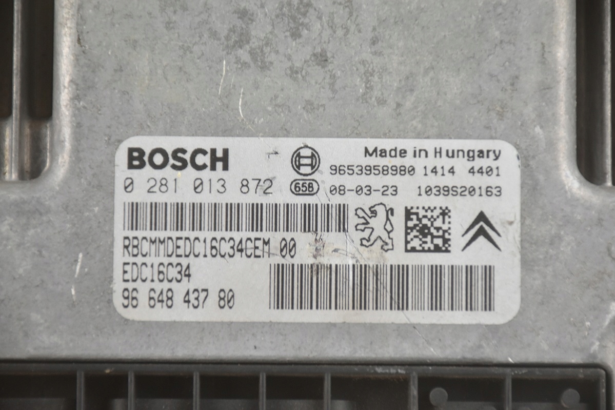 computer control unit of the engine CITROEN 0281013872