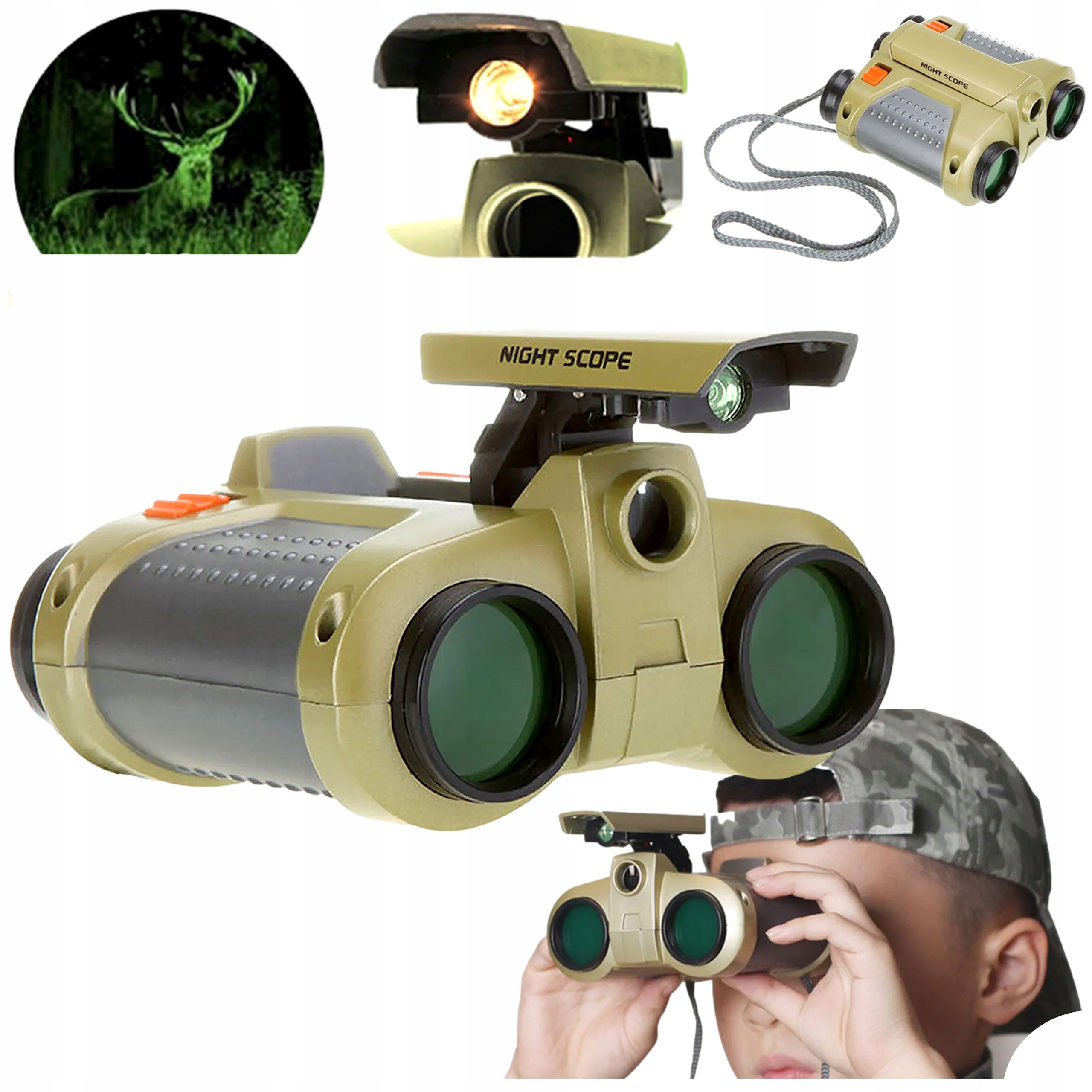 LORNETKA NOKTOWIZOR LUNETA DLA DZIECI ZABAWKA SZNUREK ZABAWA NA POWIETRZU