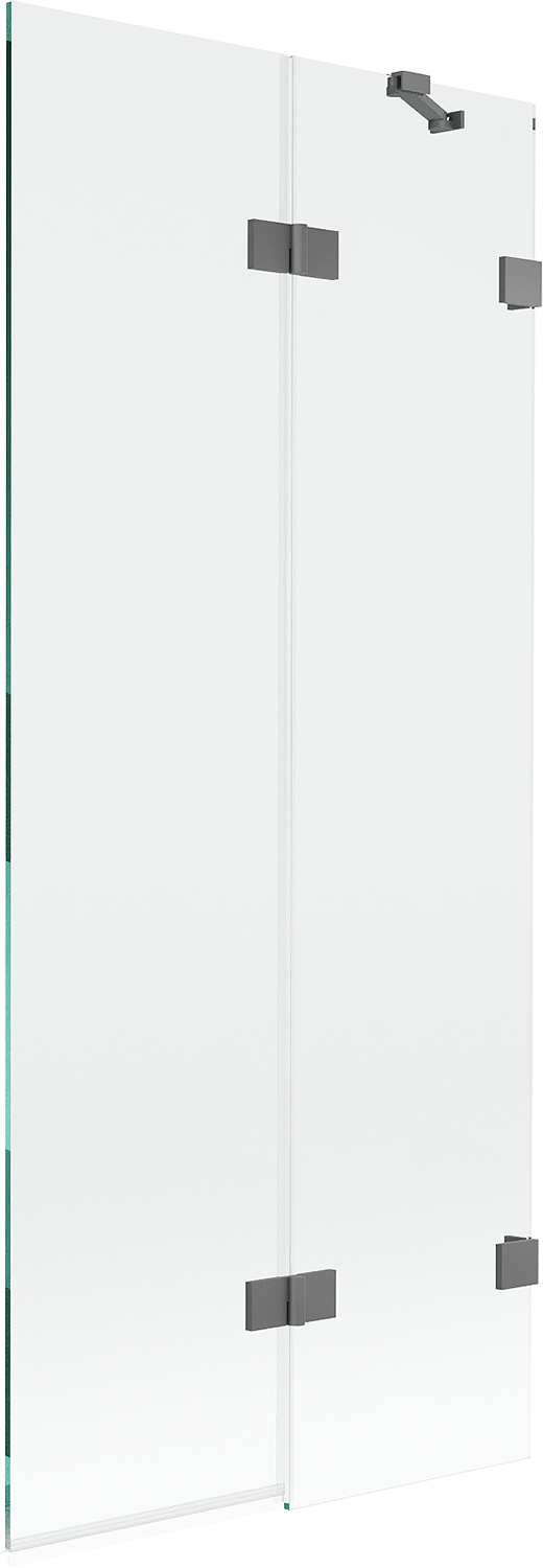 Mexen Lunar vanová zástěna dvoukřídlá pravá 80 x 150 cm, transparentní, gun