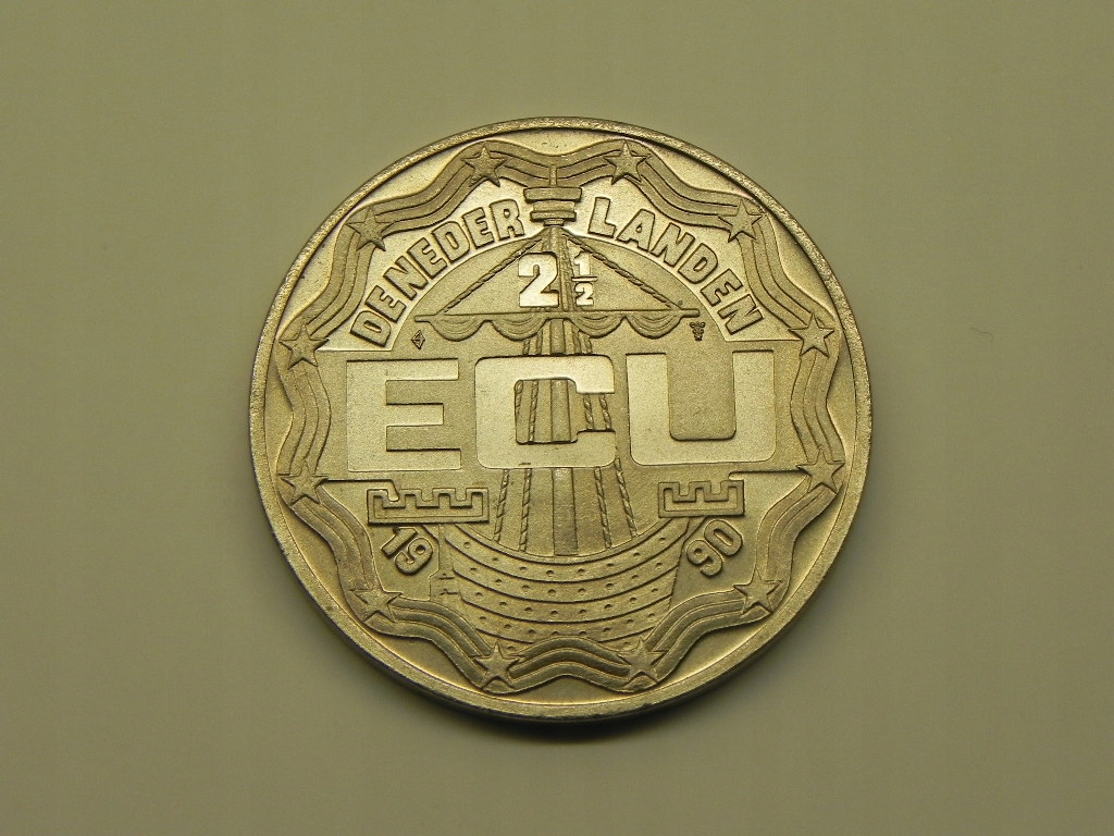 2796/ 2 1/2 ECU 1990 HOLANDIA 650 ROCZ. URODZIN GEERT GROOTE