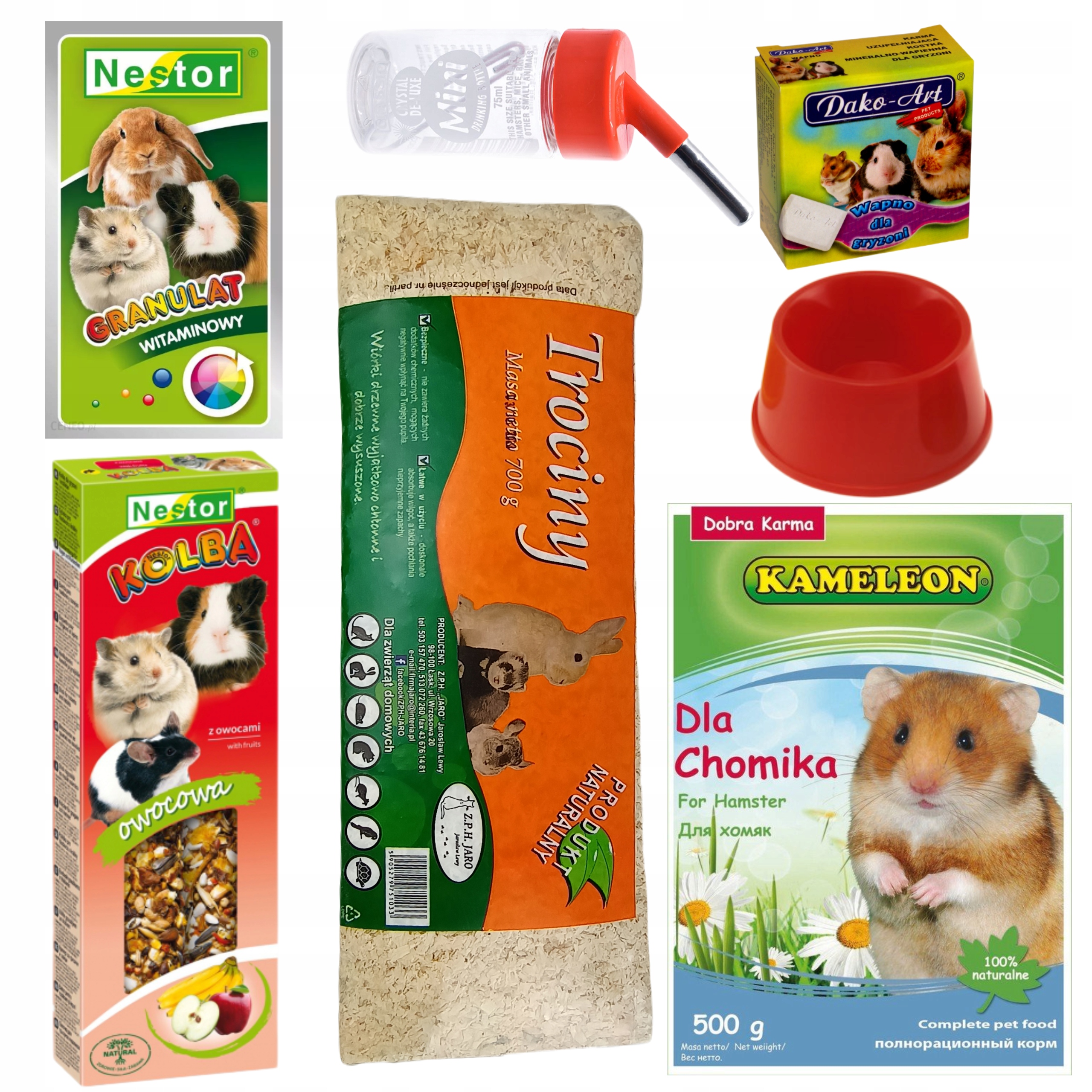 Levně Sada Do Klece Pro Křečka na start Krmivo Kolby Piliny Vápno Vitamíny