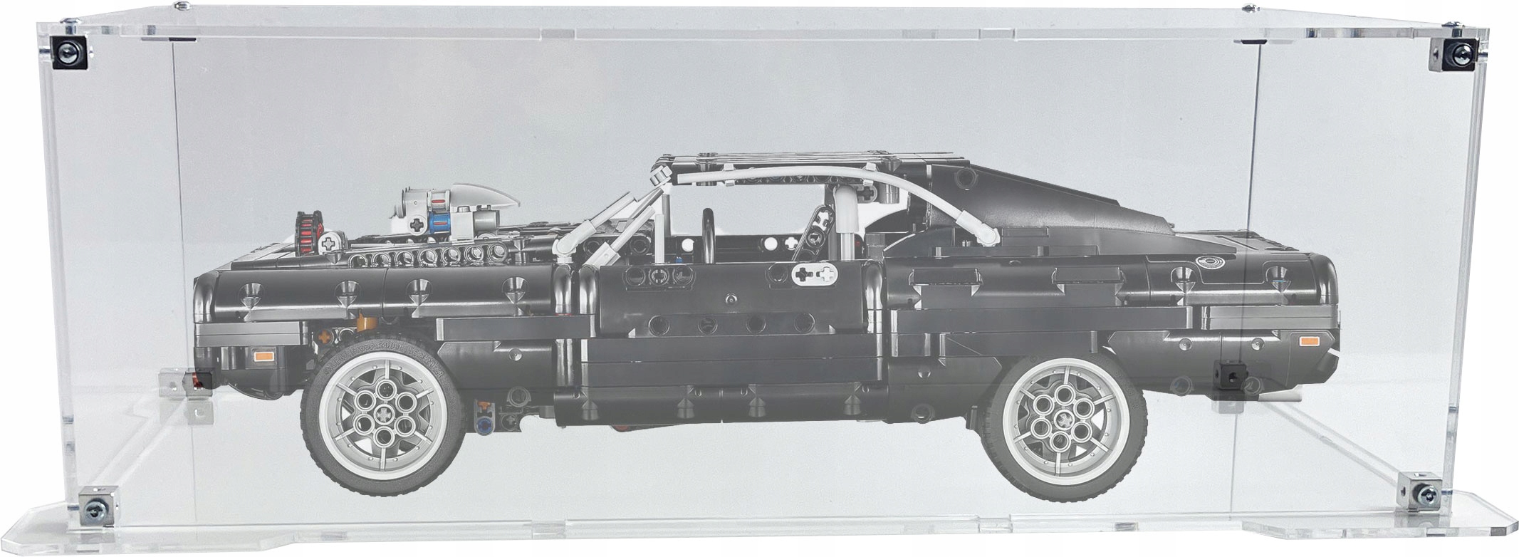 Vitrína s podstavcem Drewlandia pro sadu Lego 42111 Domova Dodge Charger