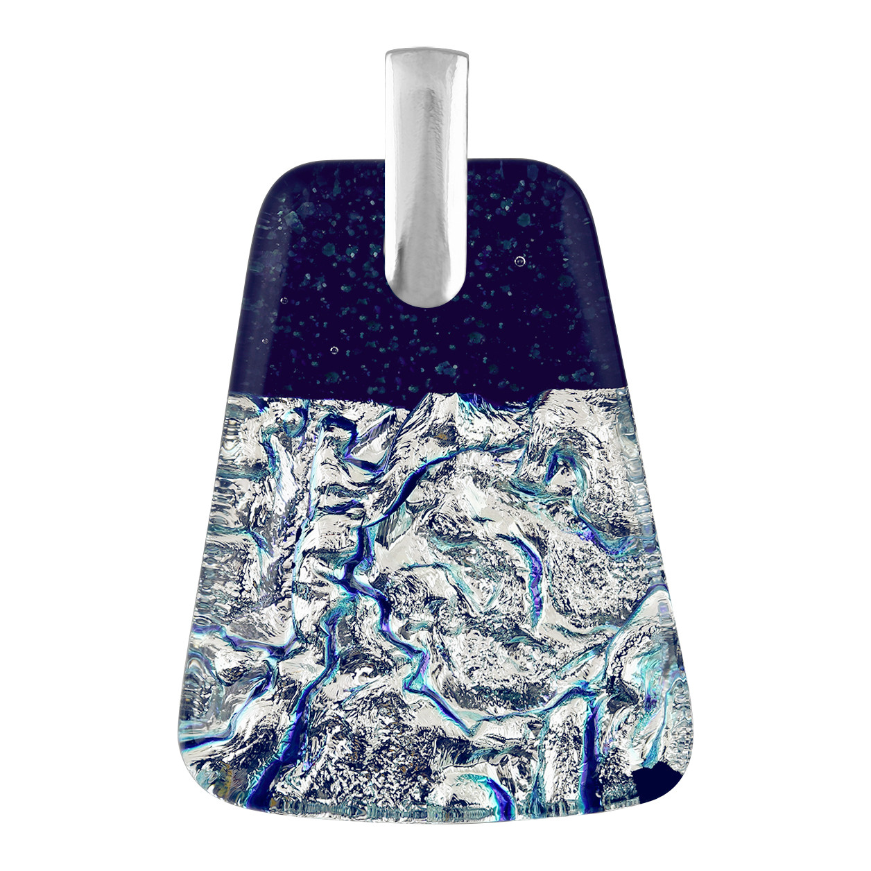 Dámský stříbrný přívěsek Harf sklo murano