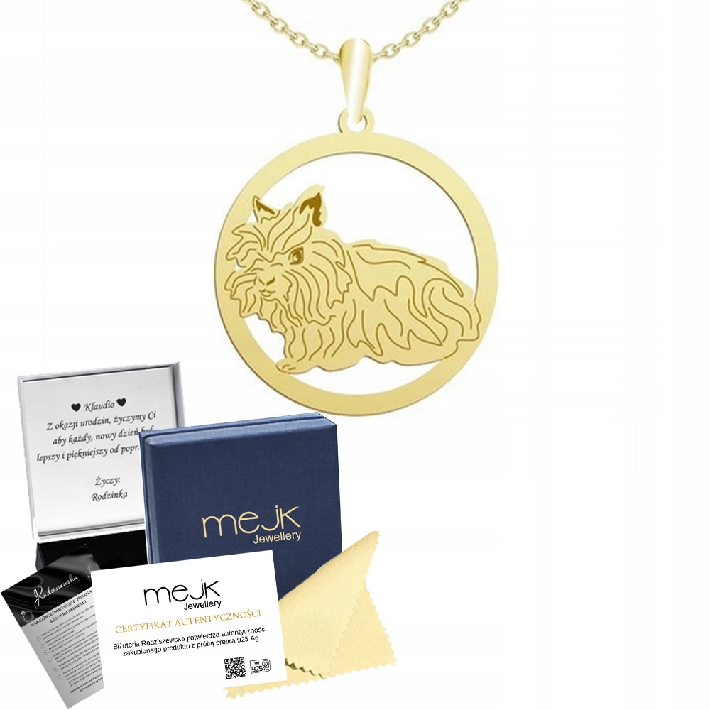 Zlatý náhrdelník s králíkem Lev Miniaturka 925 Řetízek Dárek Gravírování
