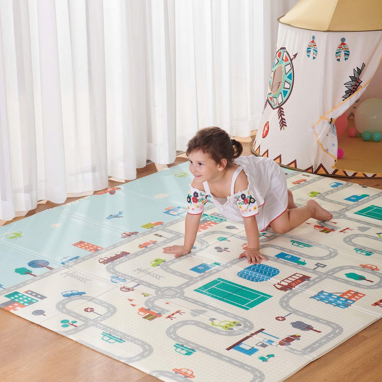 PIANKOWA DWUSTRONNA MATA EDUKACYJNA XPE 200x180cm Stan opakowania oryginalne