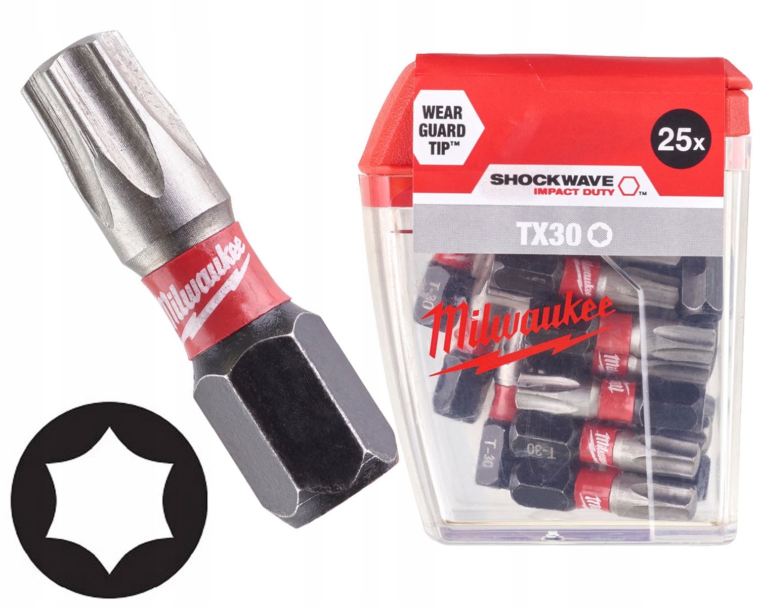 Milwaukee Bit udarowy Końcówka Shockwave Impact Torx 1/4 Tx 30 x 25 mm 1szt