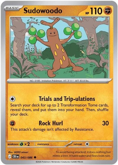 Karta Pokemon Tcg Sudowoodo (043/086) Chaos Rising