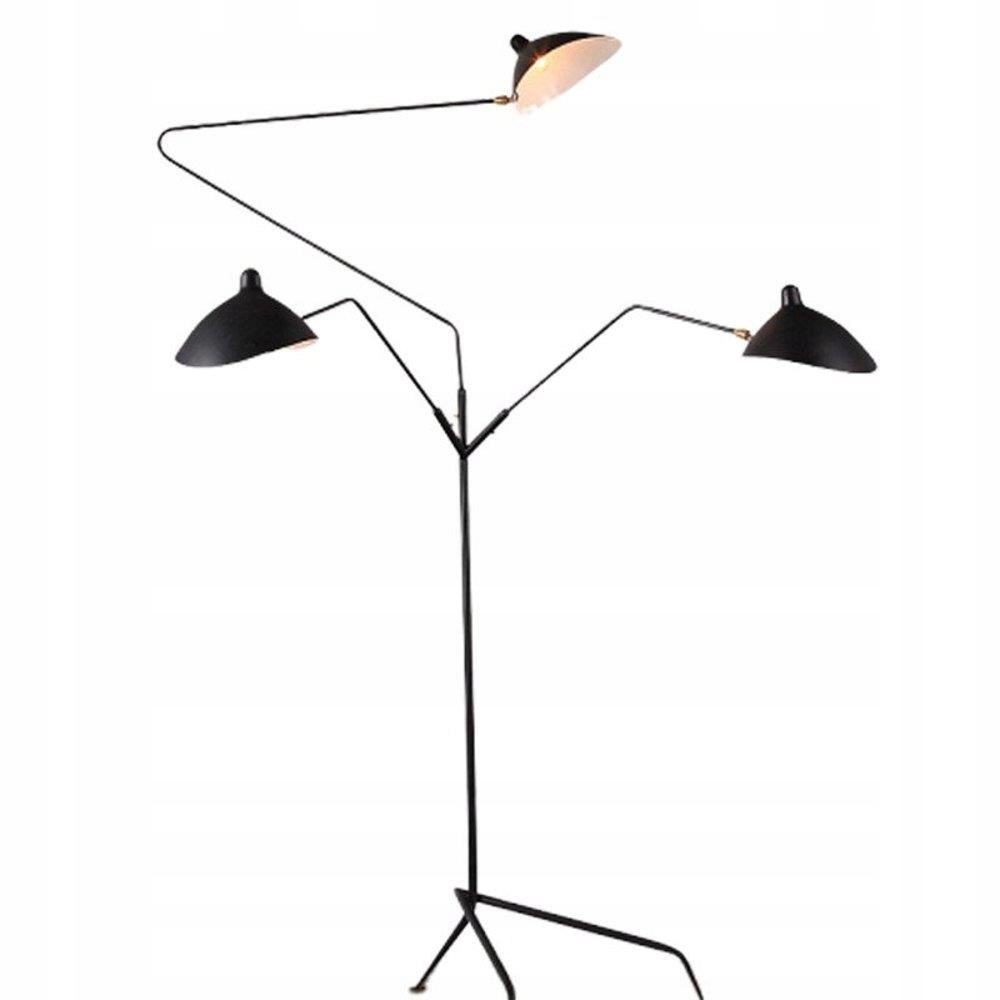 Stojacia Lampa CRANE-3F 210 cm Čierna